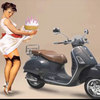 VESPA60周年、乗り物と美女の良き関係